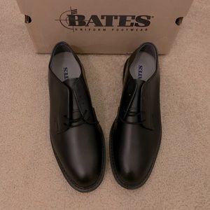 Men’s Bates Black Oxford, Size 11D, Leather Upper, Balance is Manmade Materials